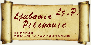 Ljubomir Pilipović vizit kartica